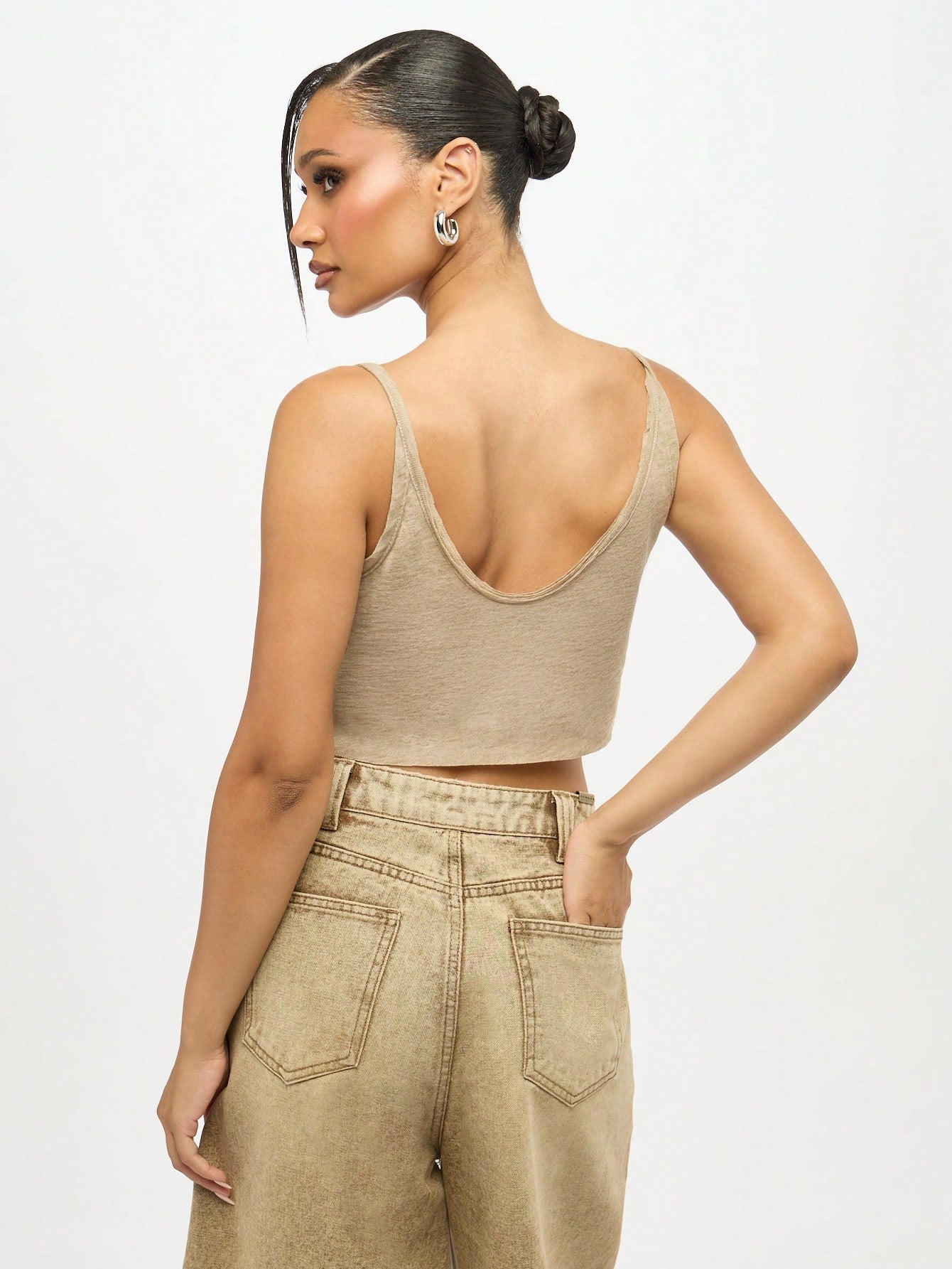 Twisted Front Crop Tank Top