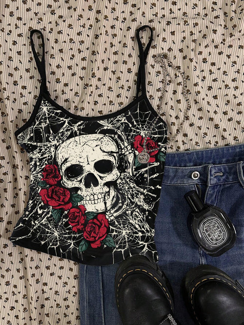 Halloween Women's Wear Rose Skull