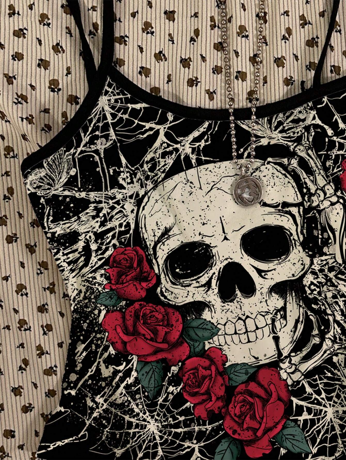 Halloween Women's Wear Rose Skull