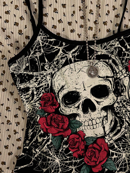 Halloween Women's Wear Rose Skull
