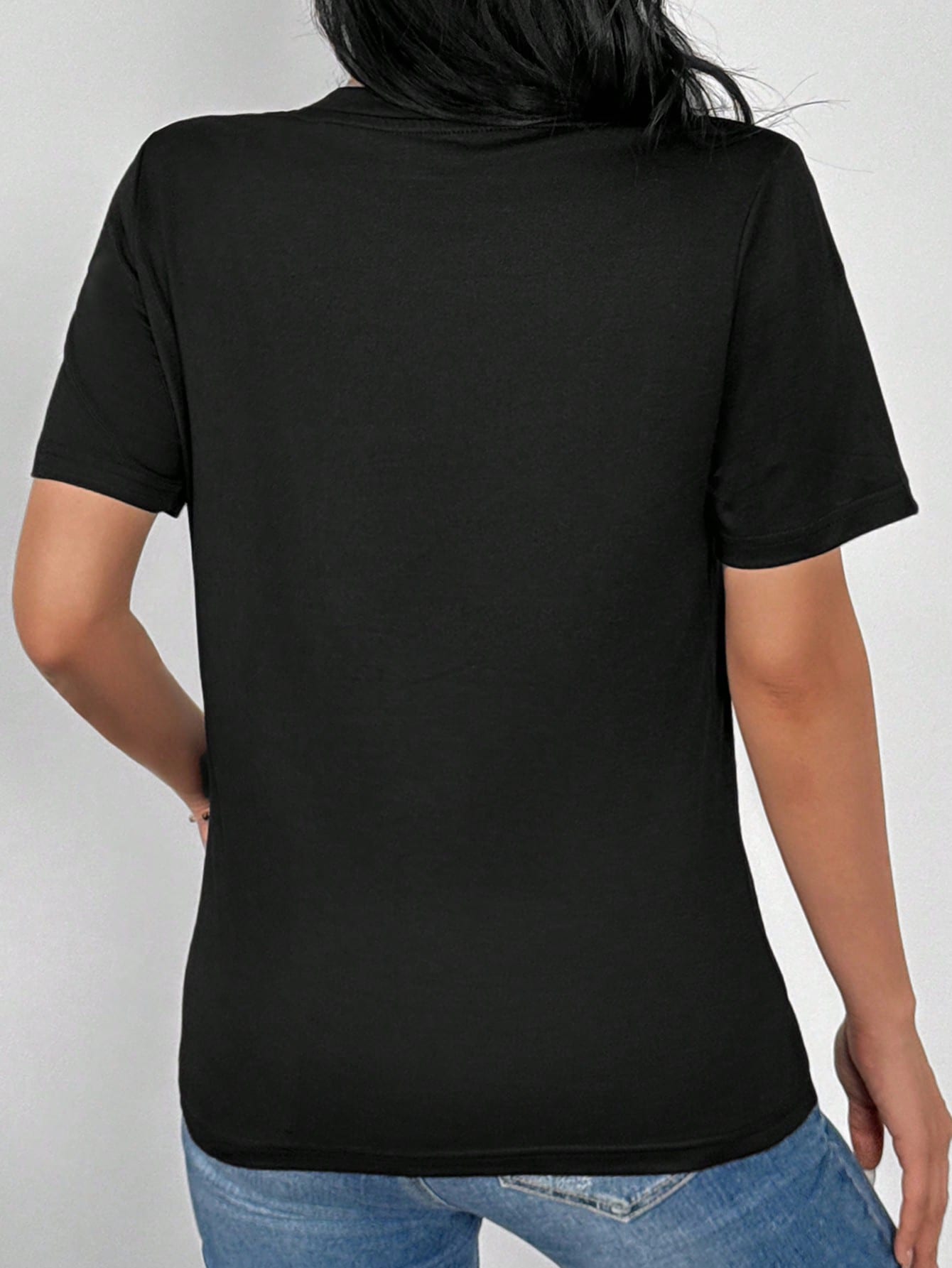 EMERY ROSE 3pcs/Set Leopard Print, Heart And Slogan Graphic Casual T-Shirt Tops