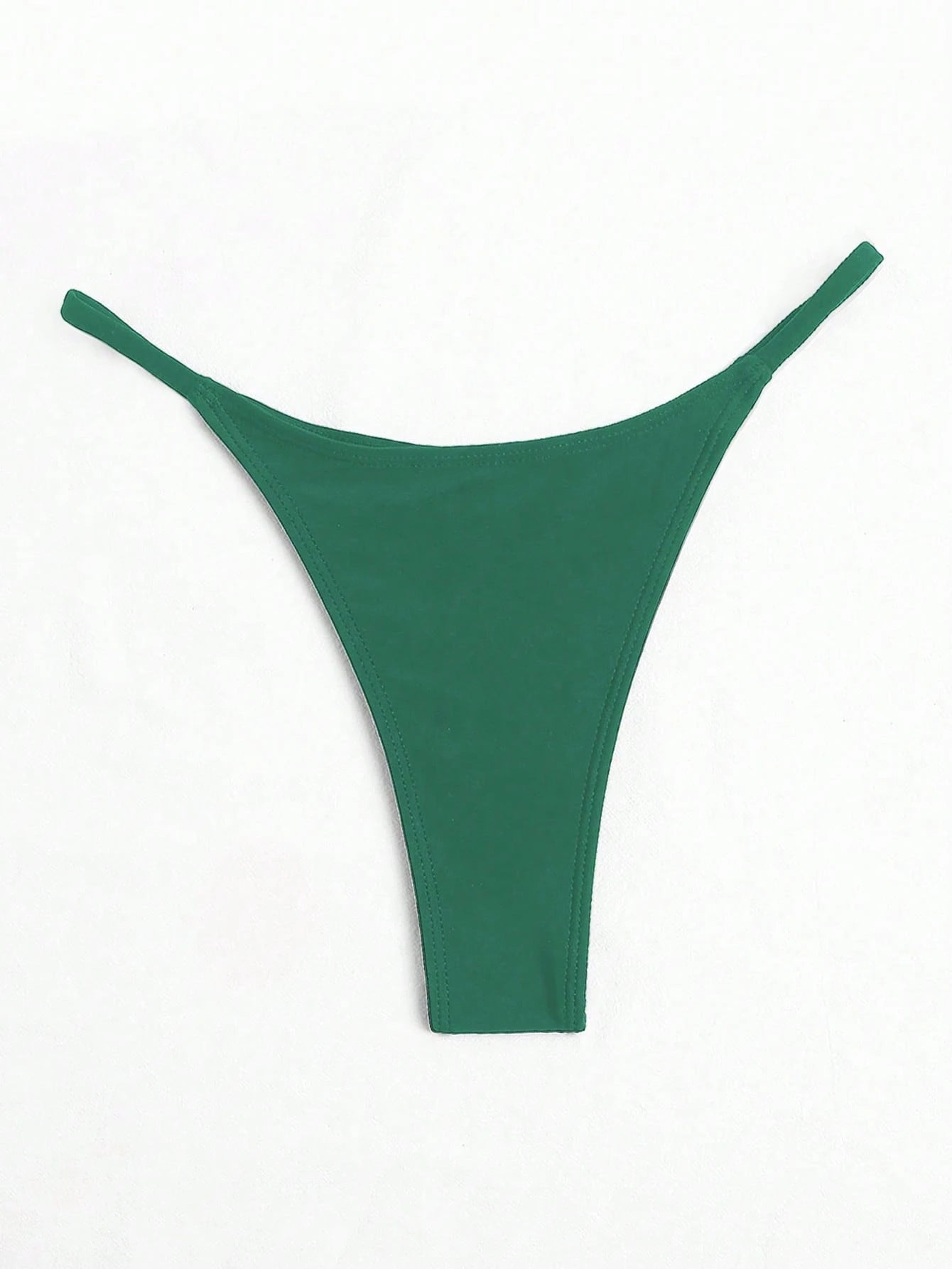 Swim Solid Color High Waist Thong