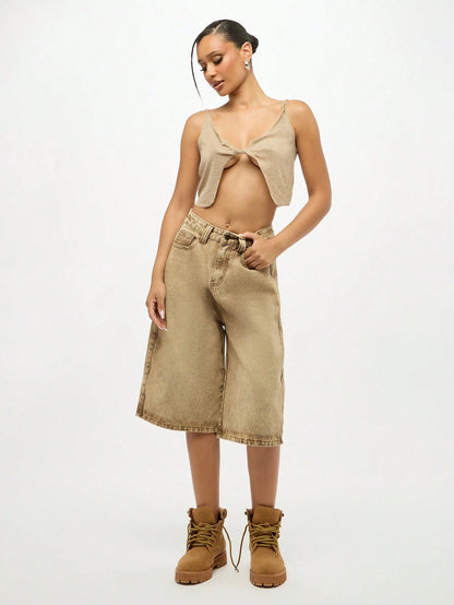 Twisted Front Crop Tank Top