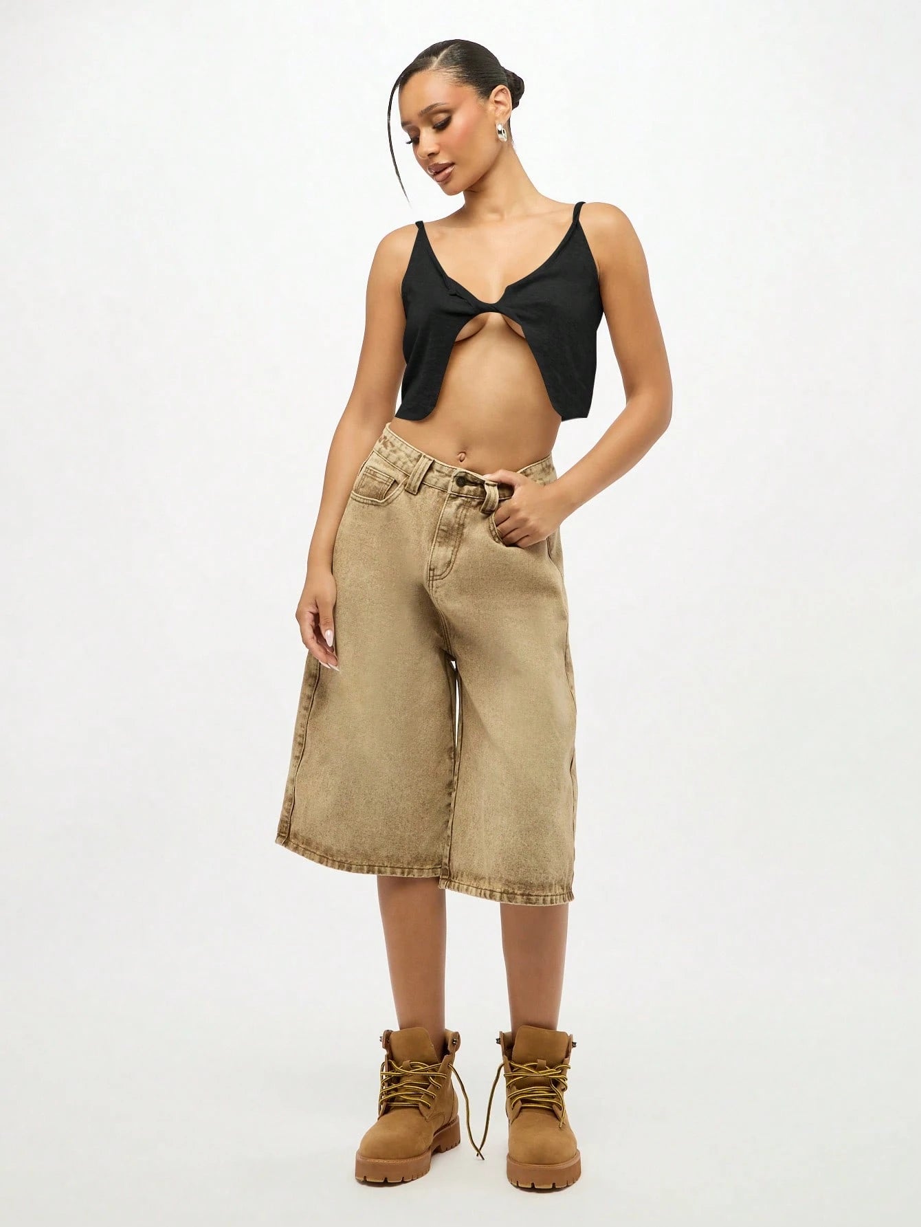 Twisted Front Crop Tank Top